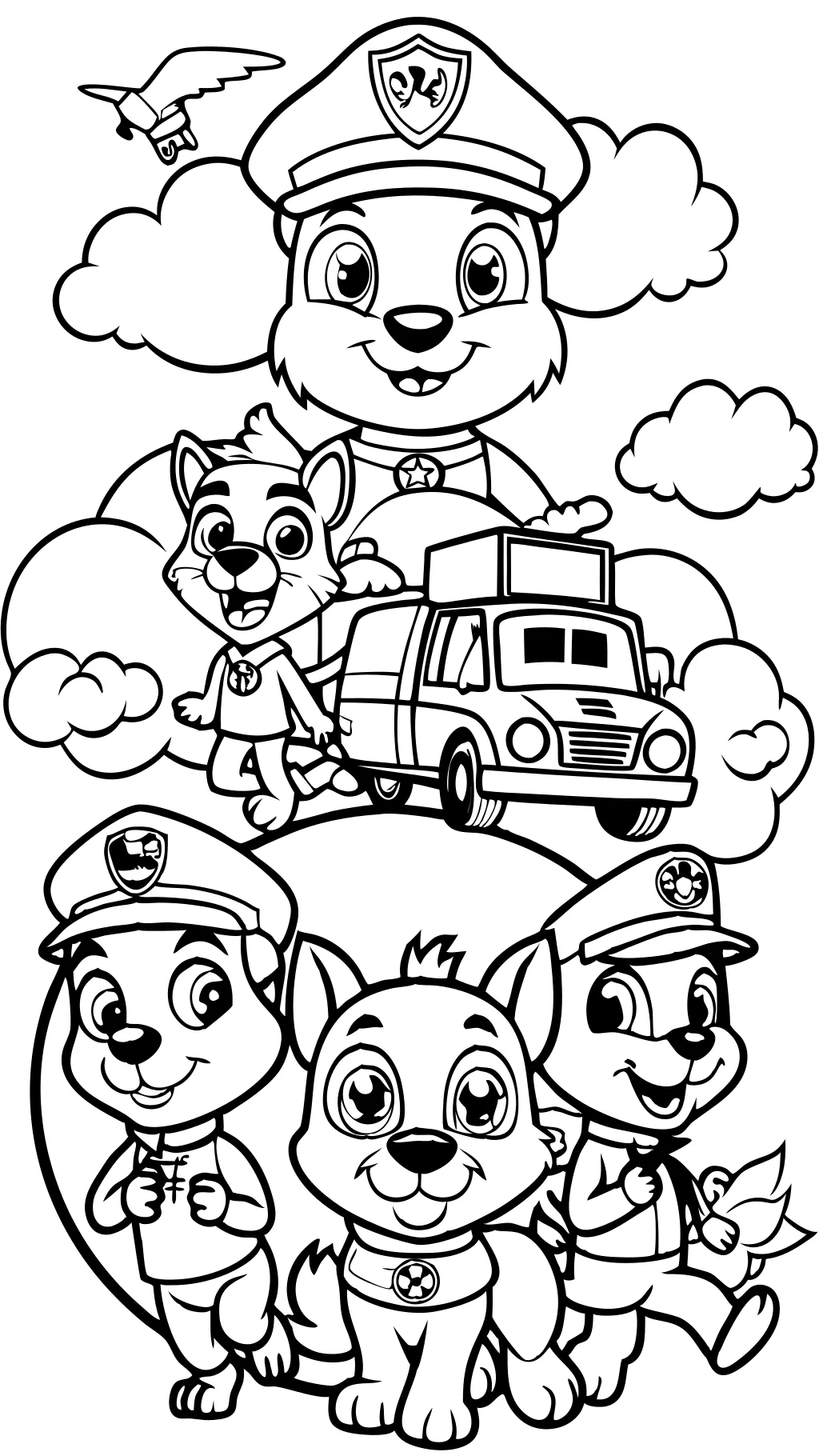 free paw patrol coloring page